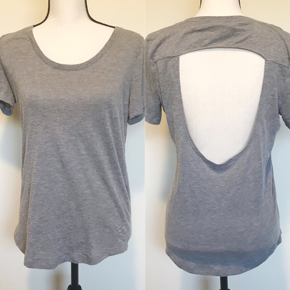 Victoria’s Secret PINK Grey Cut-Out T-Shirt Top